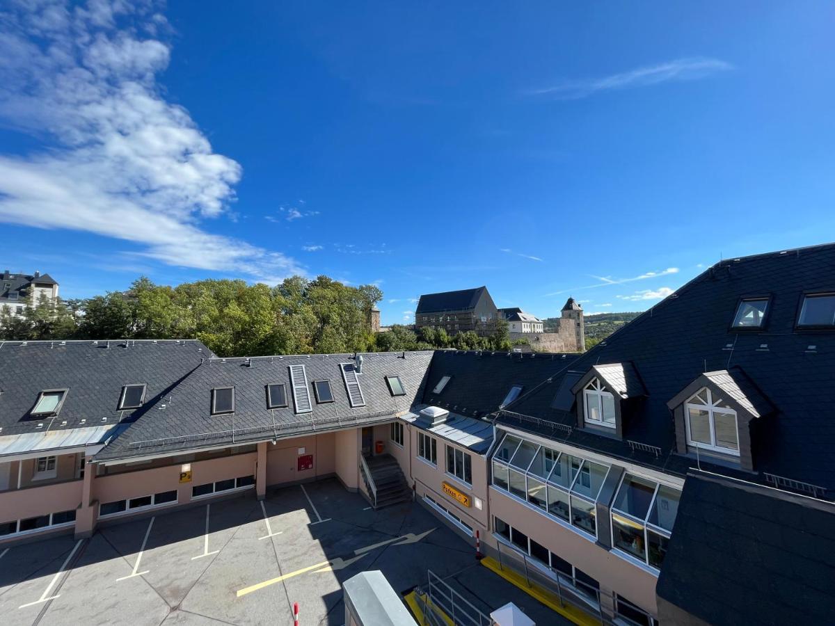 Attraktives Appartement Im Stadtzentrum Plauen Balkon Lift Buitenkant foto